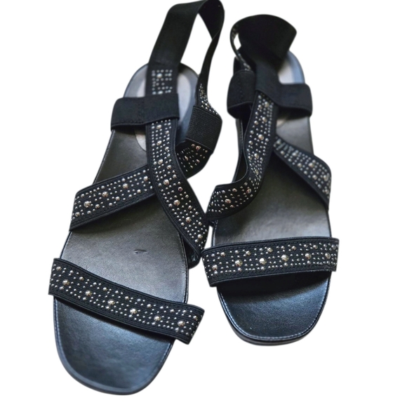 Easy Spirit E360 Elegant Black Studded Stretch Sandals. Size 9M US. - Picture 1 of 11